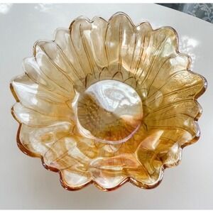 Vintage Indiana Glass Marigold
Carnival Glass Sunflower Bowl.